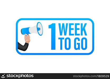 One week to go offer. Calendar icon. Vector stock illustration. One week to go offer. Calendar icon. Vector stock illustration.