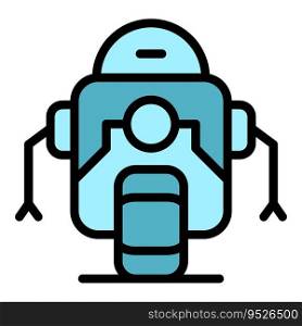 One wheel robot icon outline vector. Future android. Ai space color flat. One wheel robot icon vector flat