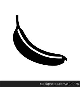 one whole banana glyph icon vector. one whole banana sign. isolated symbol illustration. one whole banana glyph icon vector illustration