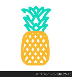 one whole pineapple color icon vector. one whole pineapple sign. isolated symbol illustration. one whole pineapple color icon vector illustration