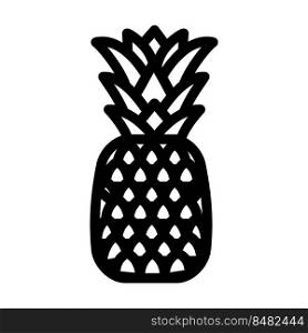one whole pineapple line icon vector. one whole pineapple sign. isolated contour symbol black illustration. one whole pineapple line icon vector illustration