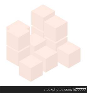 Onion cubes icon. Isometric of onion cubes vector icon for web design isolated on white background. Onion cubes icon, isometric style
