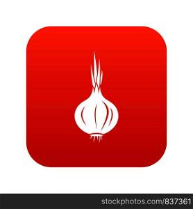 Onion icon digital red for any design isolated on white vector illustration. Onion icon digital red
