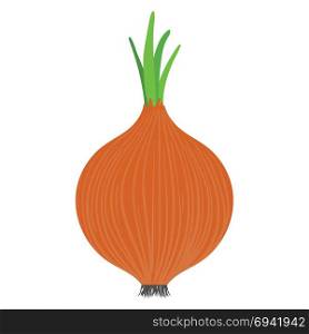 Onion icon. Flat color design. Vector illustration.