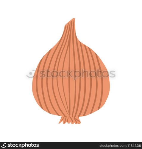 Onion in doodle style isolated on white background. Hand drawn onion bulb vegetable. Vegetarian healthy food. Fresh organic ingredient. Vector illustration. Onion in doodle style isolated on white background. Hand drawn onion bulb vegetable