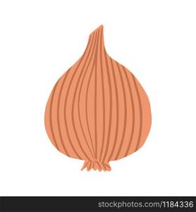 Onion in doodle style isolated on white background. Hand drawn onion bulb vegetable. Vegetarian healthy food. Fresh organic ingredient. Vector illustration. Onion in doodle style isolated on white background. Hand drawn onion bulb vegetable