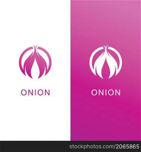 Onion logo vector , red onion icon . illustration Simple onion symbol
