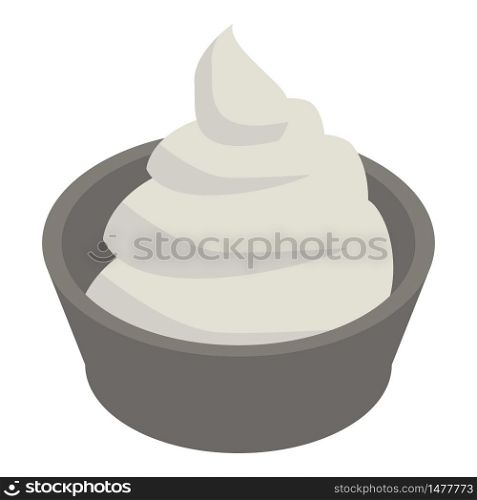 Onion sauce icon. Isometric of onion sauce vector icon for web design isolated on white background. Onion sauce icon, isometric style