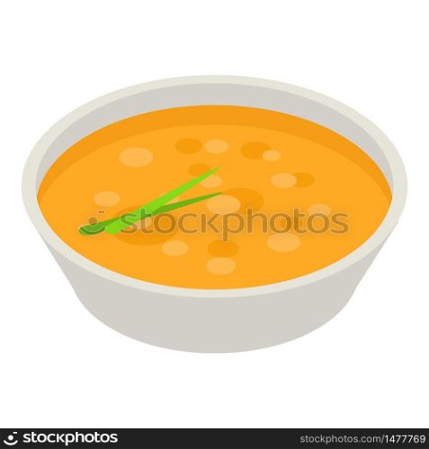 Onion soup icon. Isometric of onion soup vector icon for web design isolated on white background. Onion soup icon, isometric style