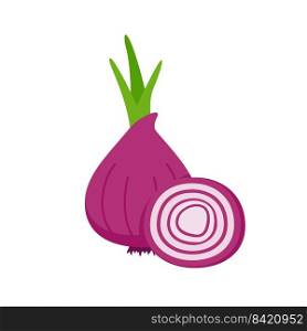 Onion vector. raw materials for cooking