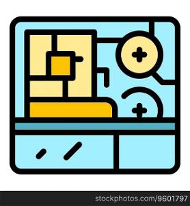 Online app icon outline vector. Electronic pc. Electronic gamer color flat. Online app icon vector flat