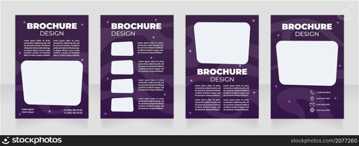 Online astronomy courses promotion blank brochure design. Template set with copy space for text. Premade corporate reports collection. Editable 4 paper pages. Arial Black, Regular fonts used. Online astronomy courses promotion blank brochure design