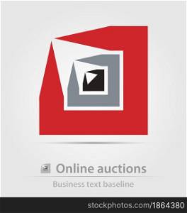Online auction business icon for creative design. Online auction business icon