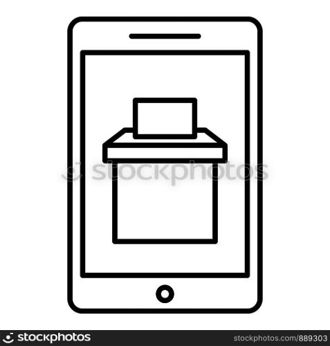 Online ballot box icon. Outline online ballot box vector icon for web design isolated on white background. Online ballot box icon, outline style