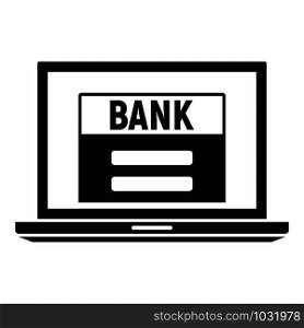 Online bank icon. Simple illustration of online bank vector icon for web design isolated on white background. Online bank icon, simple style