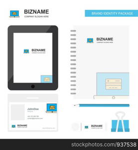Online banking Business Logo, Tab App, Diary PVC Employee Card and USB Brand Stationary Package Design Vector Template