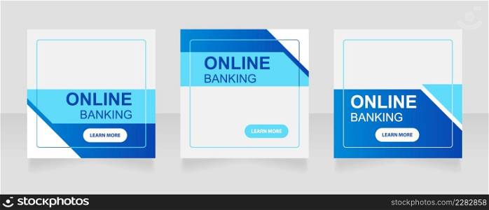 Online banking customer program web banner design template. Vector flyer with text space. Advertising placard with customized copyspace. Printable poster for advertising. Arial font used. Online banking customer program web banner design template