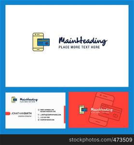 Online banking Logo design with Tagline & Front and Back Busienss Card Template. Vector Creative Design