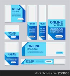Online banking system benefits web banner design template. Vector flyer with text space. Advertising placard with customized copyspace. Printable poster for advertising. Arial font used. Online banking system benefits web banner design template