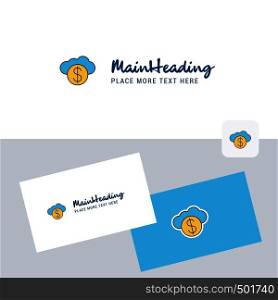 Online banking vector logotype with business card template. Elegant corporate identity. - Vector