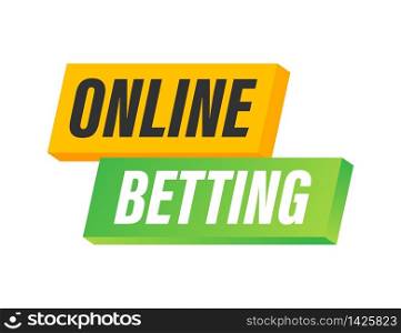 Online betting. Flat web banner with red bet now on white background for mobile app design. Vector stock illustration. Online betting. Flat web banner with red bet now on white background for mobile app design. Vector stock illustration.