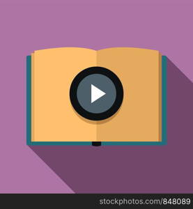 Online book learning icon. Flat illustration of online book learning vector icon for web design. Online book learning icon, flat style