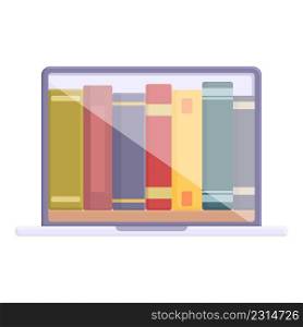 Online book stack icon cartoon vector. Digital library. School store. Online book stack icon cartoon vector. Digital library