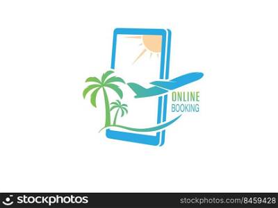 Online booking of holidays and tickets. Vector illustration for websites, applications and thematic design. Flat style 