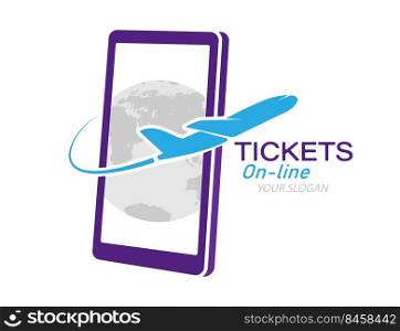 Online booking of tickets. Vector illustration for websites, applications and thematic design. Flat style