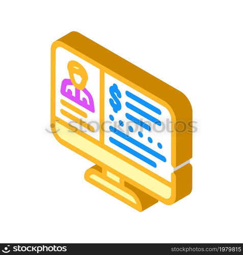 online business consultation isometric icon vector. online business consultation sign. isolated symbol illustration. online business consultation isometric icon vector illustration