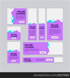 Online business course web banner design template. Vector flyer with text space. Advertising placard with customized copyspace. Promotional printable poster for advertising. Graphic layout. Online business course web banner design template