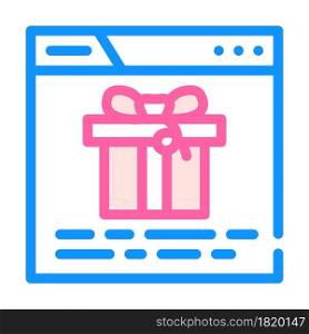 online buying gift color icon vector. online buying gift sign. isolated symbol illustration. online buying gift color icon vector illustration