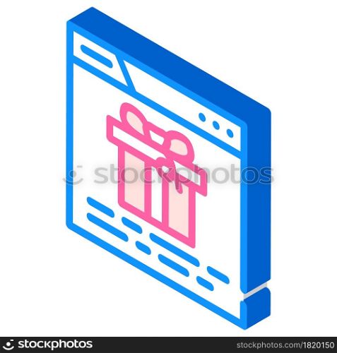 online buying gift isometric icon vector. online buying gift sign. isolated symbol illustration. online buying gift isometric icon vector illustration