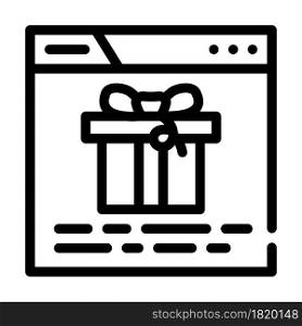 online buying gift line icon vector. online buying gift sign. isolated contour symbol black illustration. online buying gift line icon vector illustration