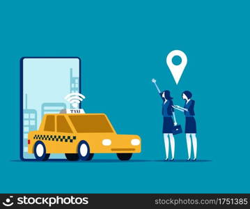 Online car sharing, Concept business trasportation vector illustration, Mobile city transportation