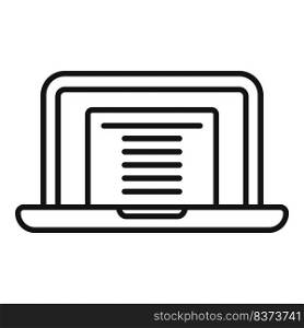 Online certificate icon outline vector. Degree education. School study. Online certificate icon outline vector. Degree education