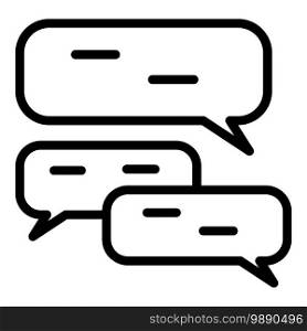 Online chat bubble icon. Outline online chat bubble vector icon for web design isolated on white background. Online chat bubble icon, outline style