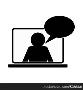 Online chat icon in simple style on a white background. Online chat icon, simple style