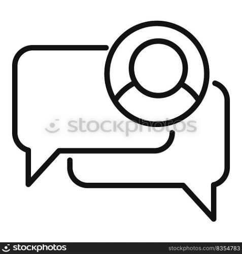 Online chat icon outline vector. Business message. Social web. Online chat icon outline vector. Business message