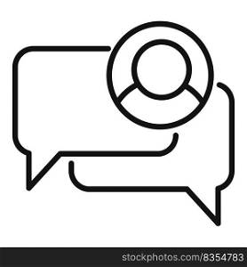 Online chat icon outline vector. Business message. Social web. Online chat icon outline vector. Business message
