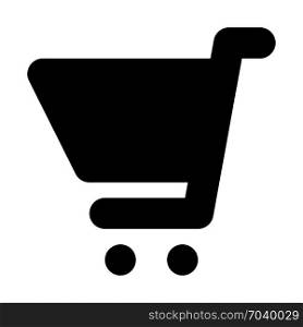 Online checkout cart, icon on isolated background