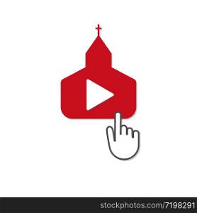 online christian church service quarantine streaming video vector