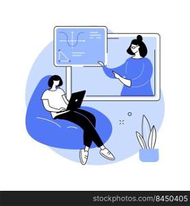 Online classes isolated cartoon vector illustrations. Teacher conducts online lesson during coronavirus pandemic, girl making notes, modern educational process, student life vector cartoon.. Online classes isolated cartoon vector illustrations.
