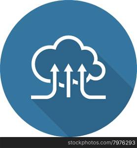 Online Cloud Services. Flat Design Icon. Long Shadow.