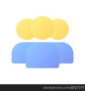 Online community pixel perfect flat gradient color ui icon. Social media invitation. Contact list. Simple filled pictogram. GUI, UX design for mobile application. Vector isolated RGB illustration. Online community pixel perfect flat gradient color ui icon