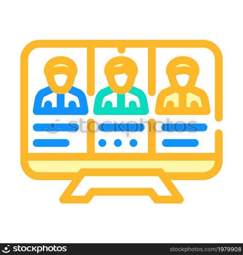 online conference business manager and client color icon vector. online conference business manager and client sign. isolated symbol illustration. online conference business manager and client color icon vector illustration