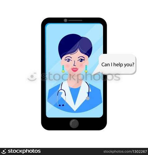 Online consultation with patient. Healthcare and medical concept.