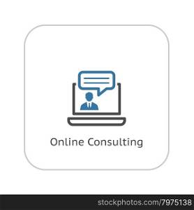 Online Consulting Icon. Business Concept. Flat Design. Isolated Illustration.. Online Consulting Icon. Business Concept. Flat Design.
