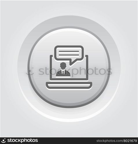 Online Consulting Icon. Business Concept. Online Consulting Icon. Business Concept. Grey Button Design