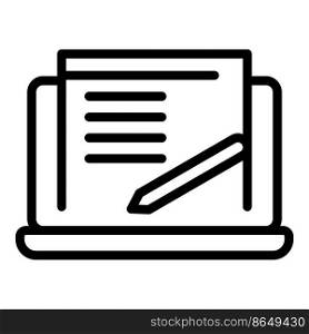 Online content icon outline vector. Media plan. Seo digital. Online content icon outline vector. Media plan